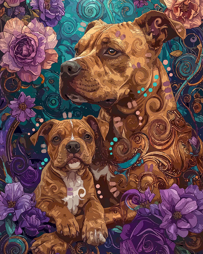 The Settled Down Flower Pitties Mini Print (Ltd. Edition) (112625)