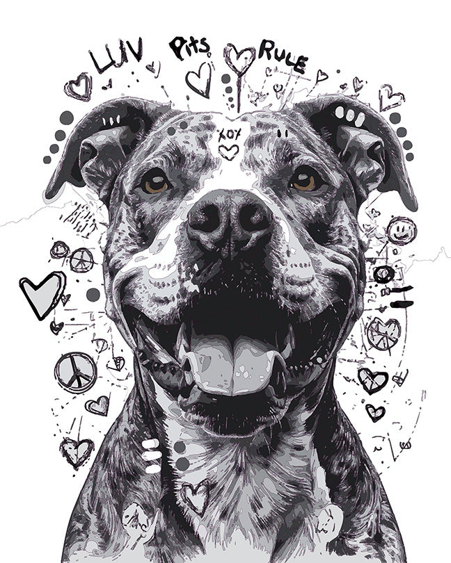 The Sketchy Senior Pittie Mini Print (Ltd. Edition) (072826)