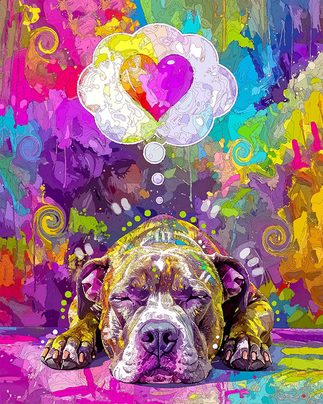 The Sleeping Love Dream Pittie Mini Print (Ltd. Edition) (091725)