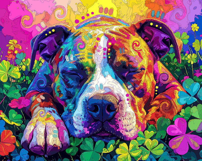 The Sleepy Clover Pittie Mini Print (Ltd. Edition) (092925)