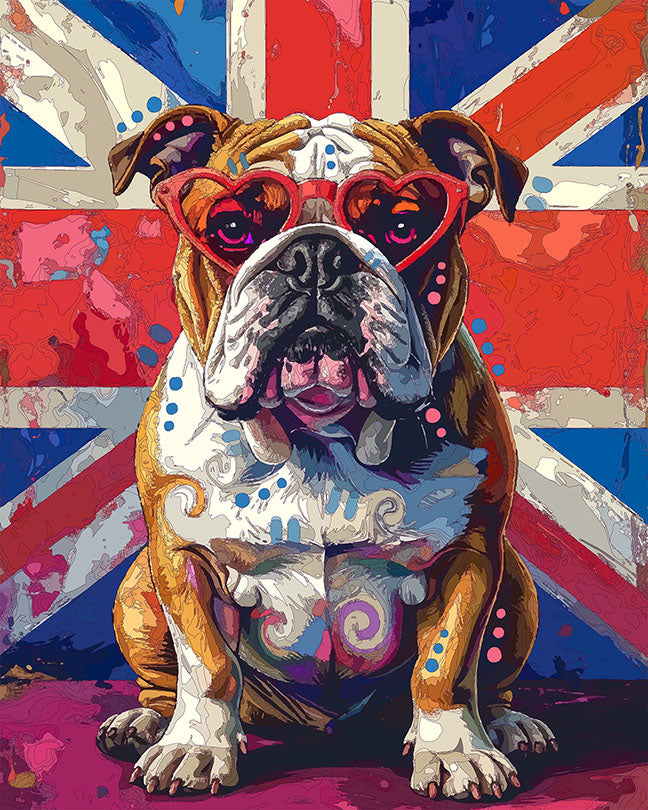 The Smitten British Bulldog Mini Print (Ltd. Edition) (012326)