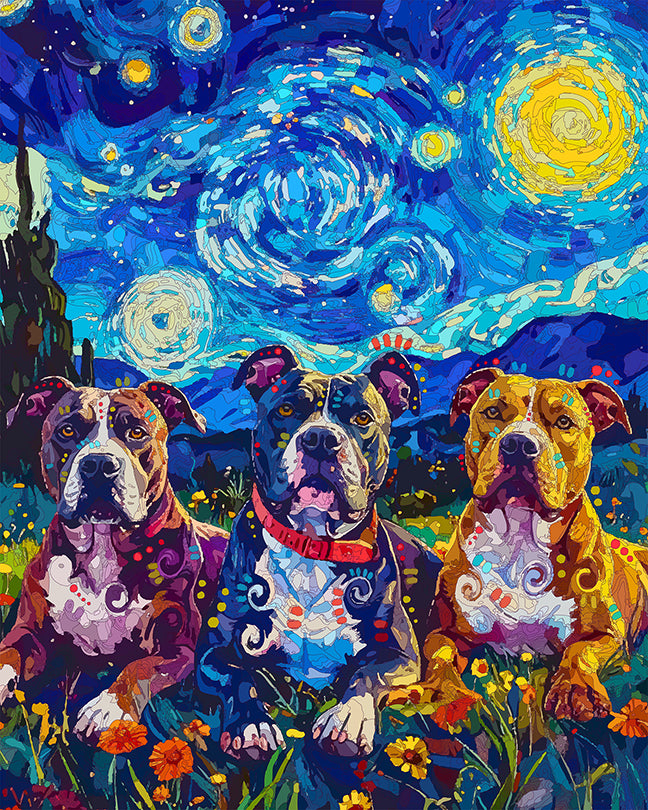 The Starry Flower Pitties Mini Print (Ltd. Edition) (102925)