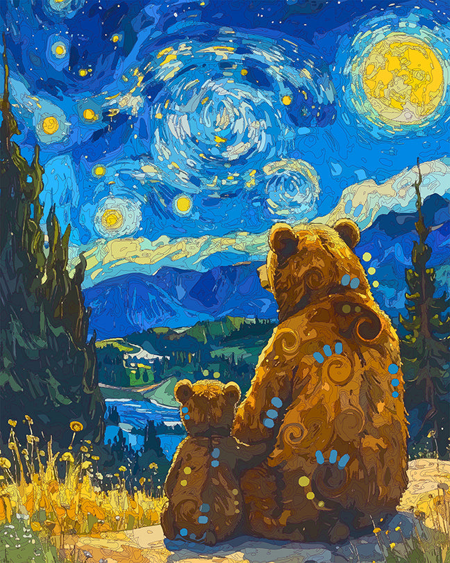 The Starry Handhold Bears Mini Print (Ltd. Edition) (062526)