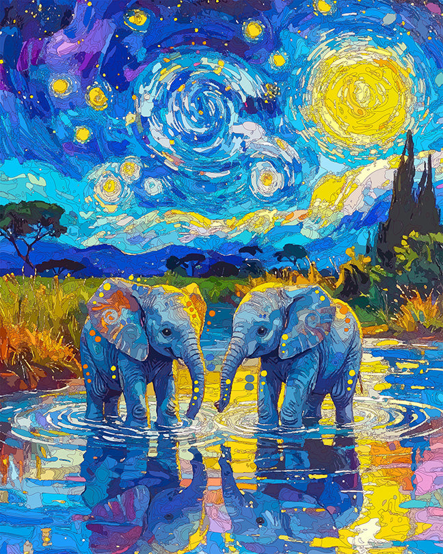 The Starry Little Ellies Mini Print (Ltd. Edition) (072726)