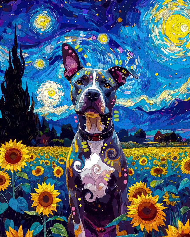 The Starry Night In Sunflowers Mini Print (Ltd. Edition) (110525)