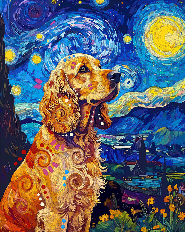 The Starry Night Spaniel Mini Print (Ltd. Edition) (060526)