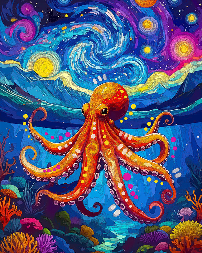 The Starry Octopus Mini Print (Ltd. Edition) (022726)