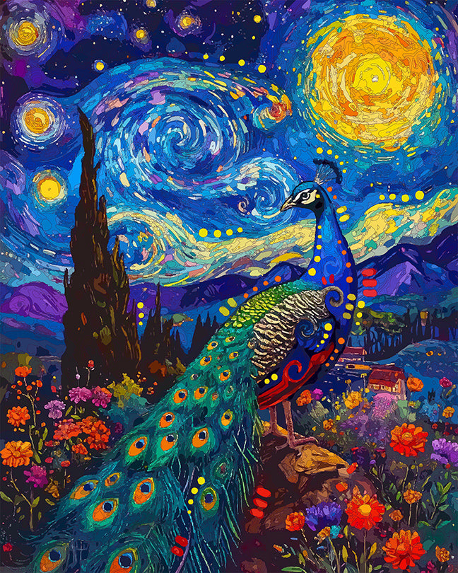 The Starry Peacock Night Mini Print (Ltd. Edition) (021326)