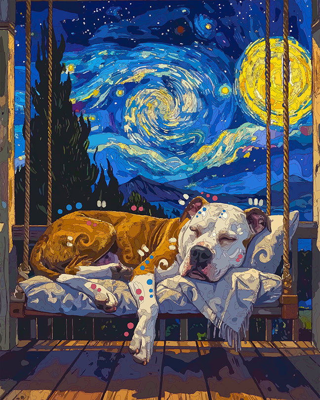 The Starry Porch Swing Pittie Mini Print (Ltd. Edition) (070226)