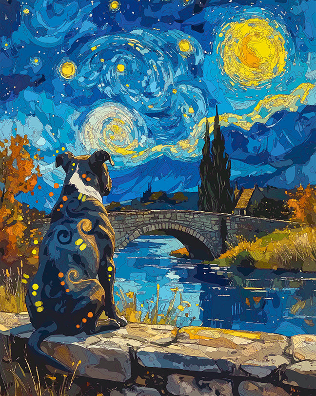 The Starry River Bridge Pittie Mini Print (Ltd. Edition) (080726)