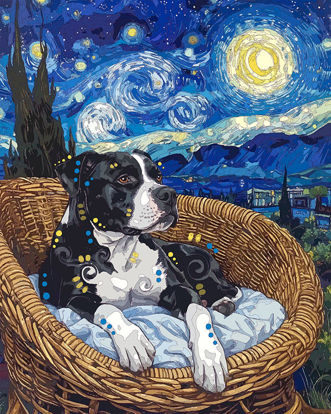 The Starry Wicker Sitter Pittie Mini Print (Ltd. Edition) (081026)
