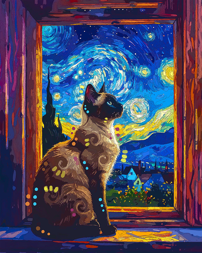 The Starry Window Siamese Mini Print (Ltd. Edition) (063026)