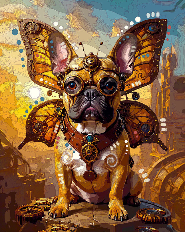 The Steampunk Butterfly Frenchie Mini Print (Ltd. Edition) (102425)