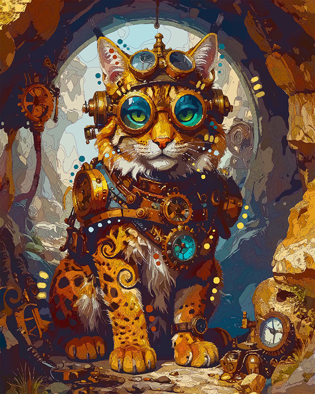 The Steampunk Cave Lynx Mini Print (Ltd. Edition) (060126)