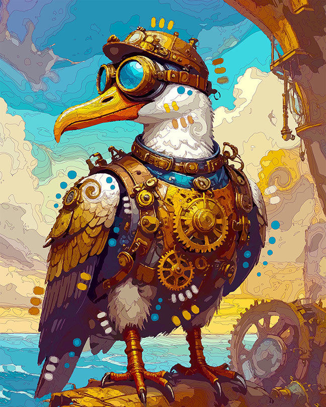 The Steampunk Overlook Albatross Mini Print (Ltd. Edition) (040626)