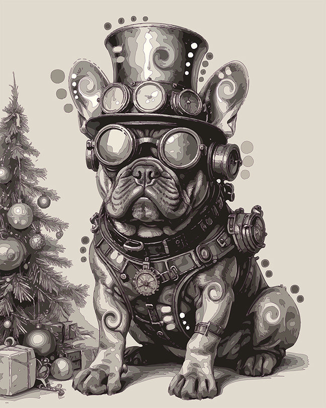 The Steampunk Tree Sitting Frenchie Mini Print (Ltd. Edition) (120525)