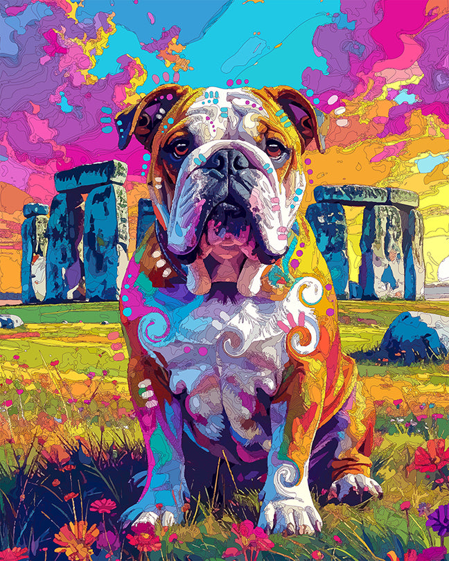 The Stonehenge English Bulldog Mini Print (Ltd. Edition) (100225)