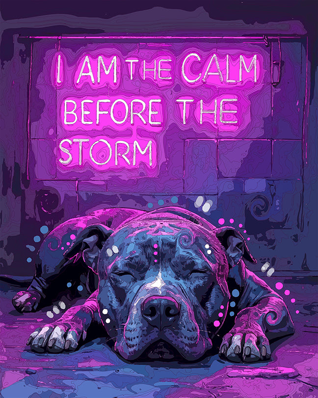 The Storm Watch Neon Pittie Mini Print (Ltd. Edition) (070126)