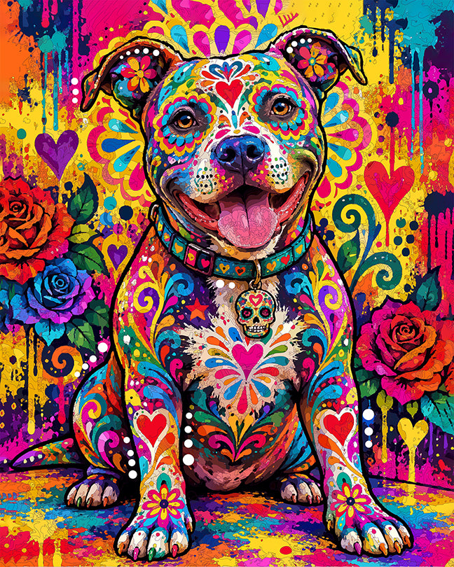 The Sugar Skull Pittie Mini Print (Ltd. Edition) (102226)