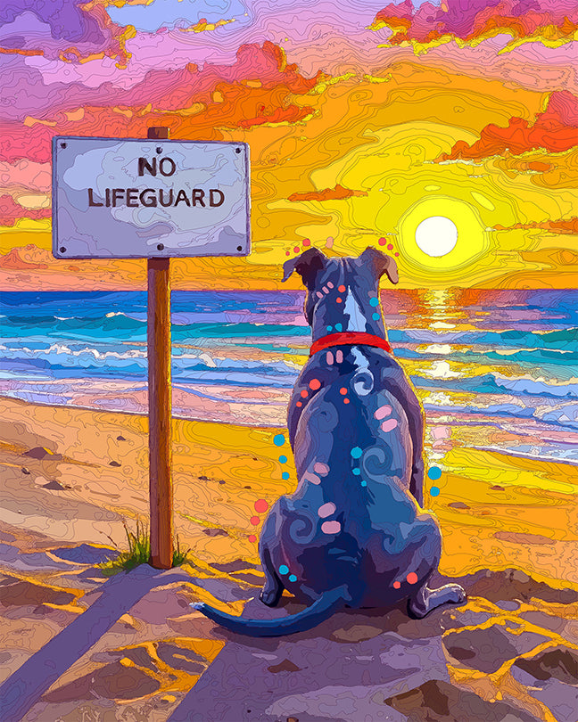 The Summer End Sunset Pittie Mini Print (Ltd. Edition) (090226)