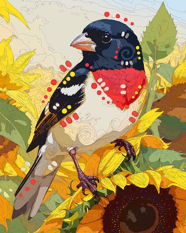 The Sunflower Grosbeak Mini Print (Ltd. Edition) (071726)