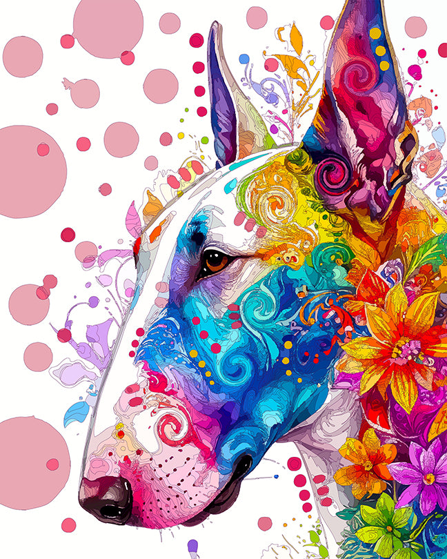 The Thoughtful Bull Terrier Mini Print (Ltd. Edition) (100925)
