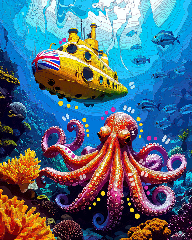 The Throwback Octopus's Garden Mini Print (Ltd. Edition) (070726)