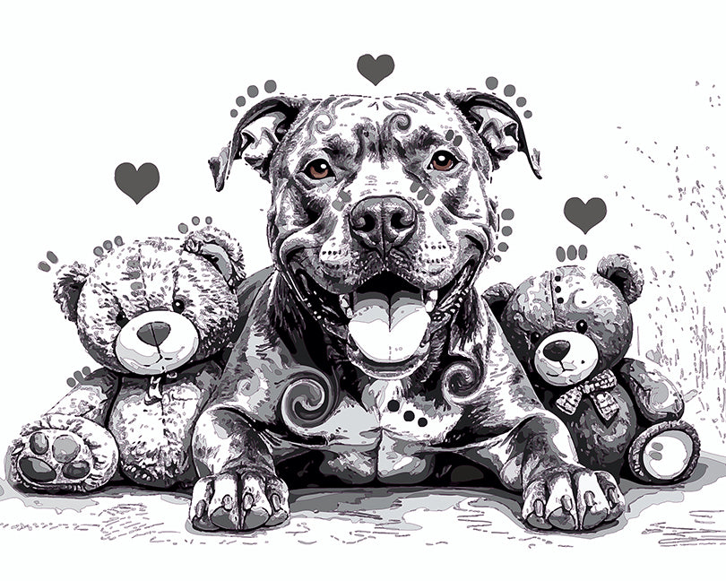 The Throwback Pittie And The Bears Mini Print (Ltd. Edition) (070126)
