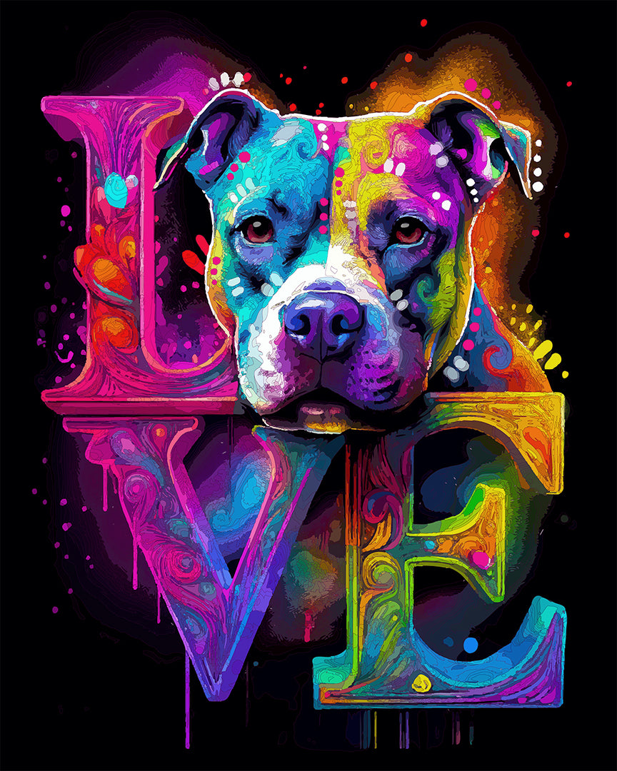 The Throwback Pittie Is Love Mini Print (Ltd. Edition) (071725)