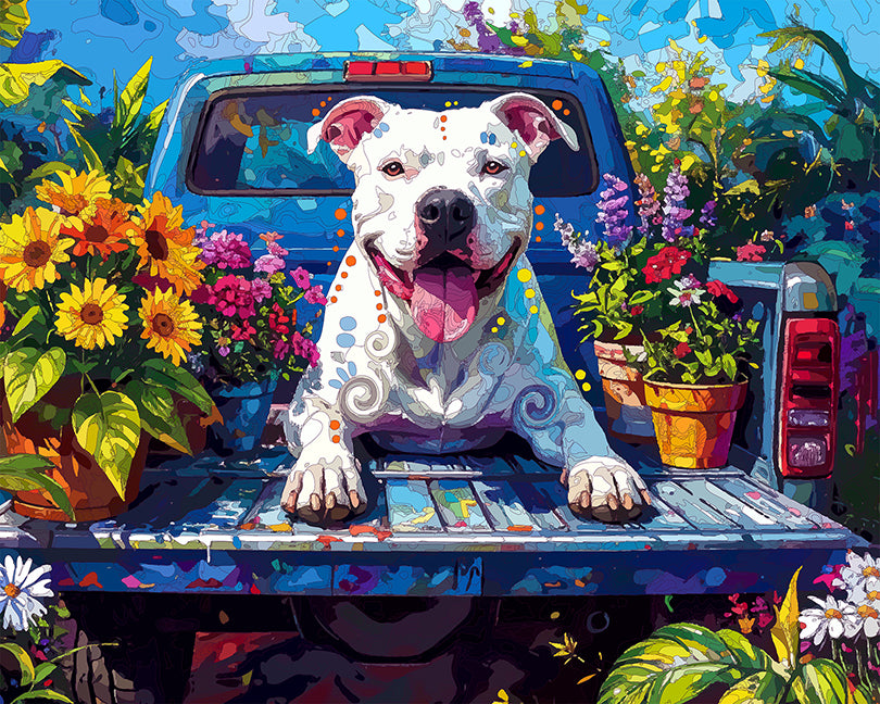 The Throwback Plant Seller Pittie Mini Print (Ltd. Edition) (070626)