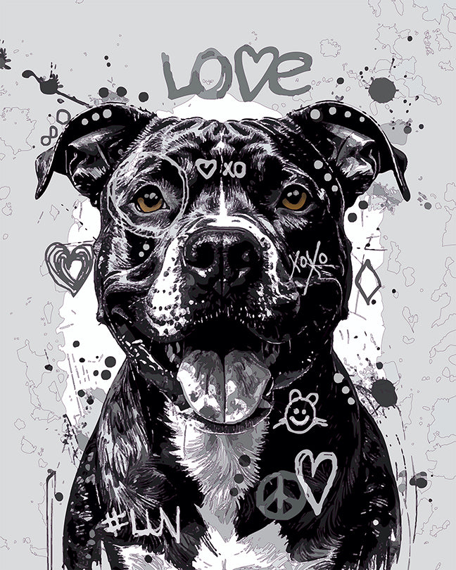 The Throwback Sketchy Peace Love Pittie Mini Print (Ltd. Edition) (060426)