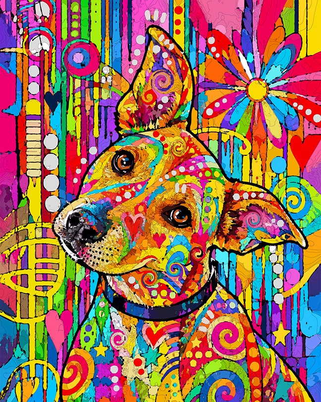 The Tilted Stained Glass Mutt Mini Print (Ltd. Edition) (101526)