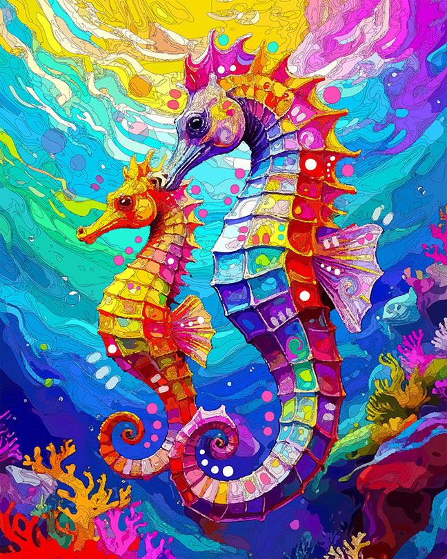 The Trotting Sea Horses Mini Print (Ltd. Edition) (081825)