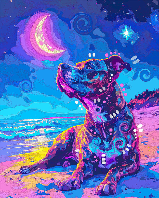 The Venus Moon Beach Brindle Mini Print (Ltd. Edition) (081426)