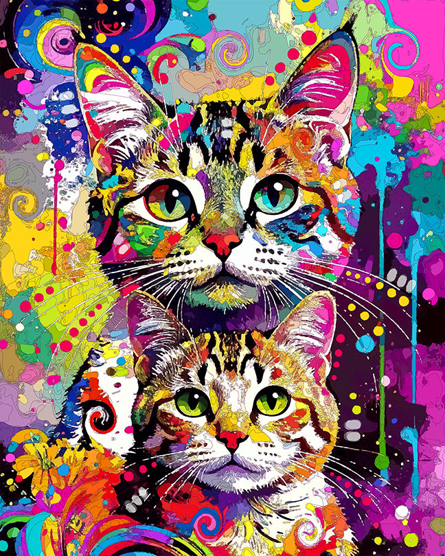 The Wild Style Totem Cats Mini Print (Ltd. Edition) (090525)