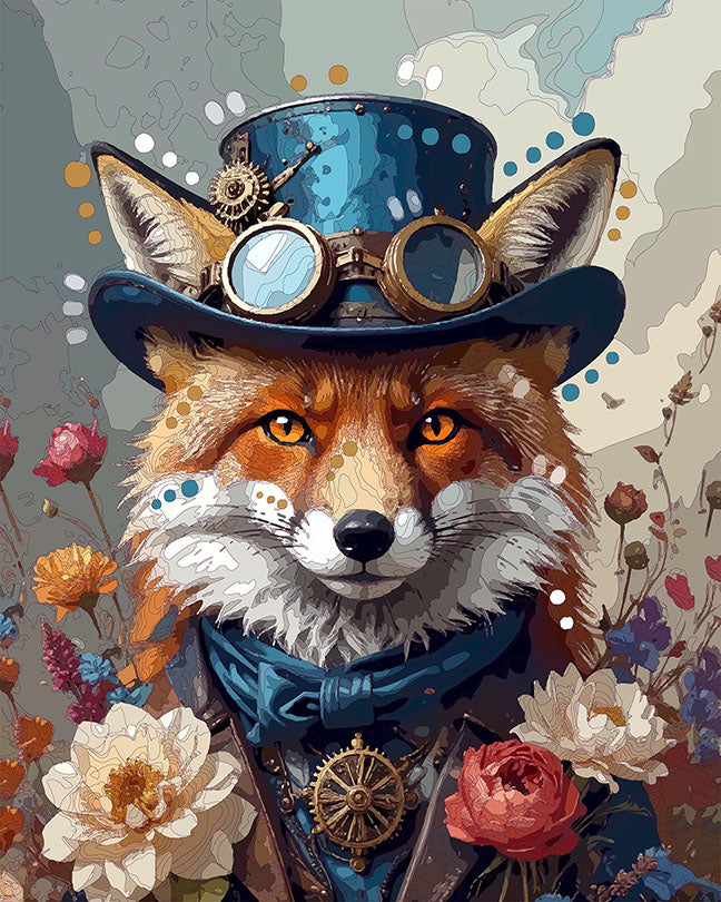 The Wildflower Steampunk Fox Mini Print (Ltd. Edition) (011626)