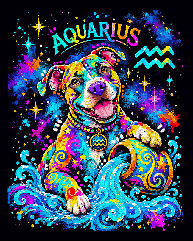 The Zodiac Series Aquarius Pittie Mini Print (Ltd. Edition) (102126)
