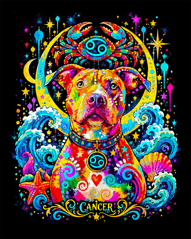 The Zodiac Series Cancer Pittie Mini Print (Ltd. Edition) (102826)