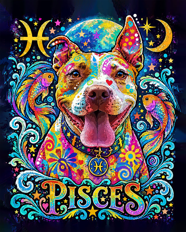 The Zodiac Series Pisces Pittie Mini Print (Ltd. Edition) (102226)