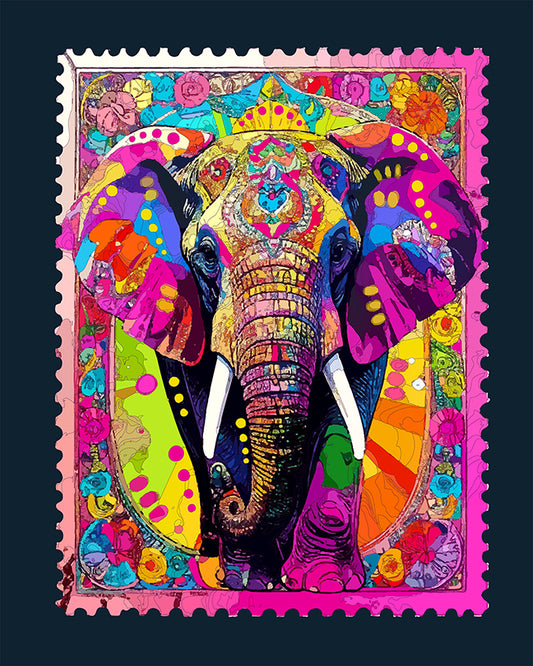 The Air Mail Elephant Stamp Mini Print (Ltd. Edition) (082925)