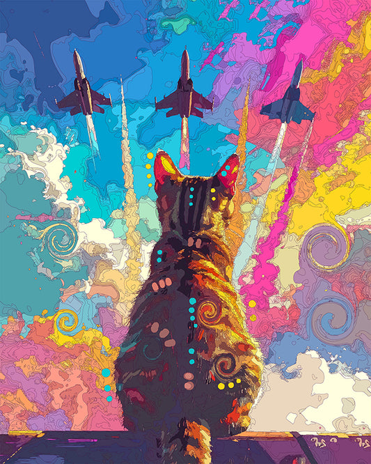 The Air Show Tabby Mini Print (Ltd. Edition) (070626)