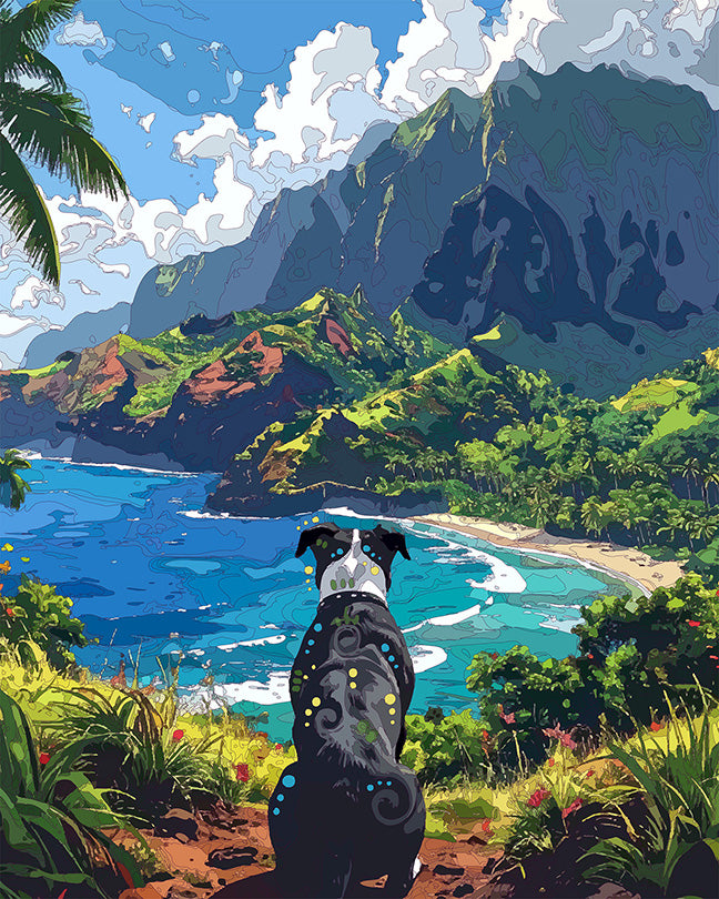 The American Samoa View Pittie Mini Print (Ltd. Edition) (082426)