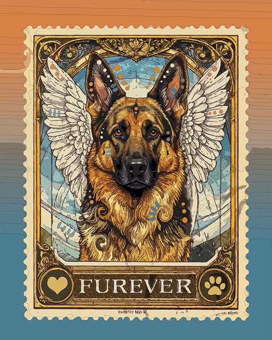 The Angel Shep Furever Stamp Mini Print (Ltd. Edition) (011326)