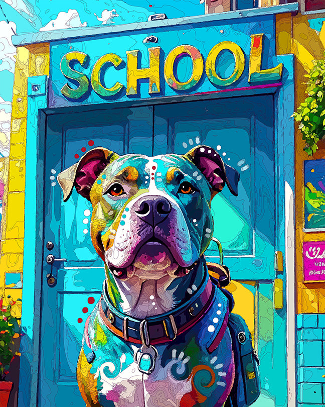 The Back To School Pittie Mini Print (Ltd. Edition) (082725)