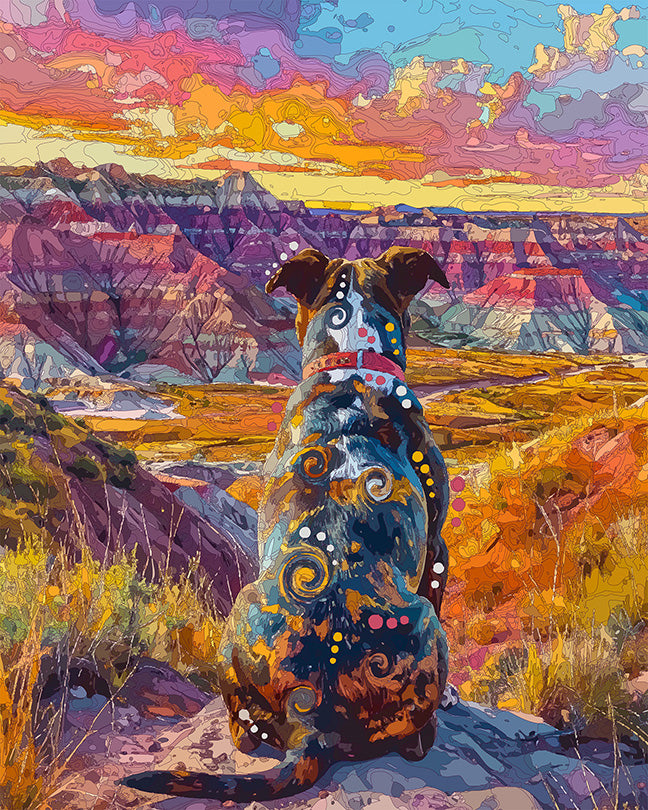 The Badlands View Pittie Mini Print (Ltd. Edition) (080726)