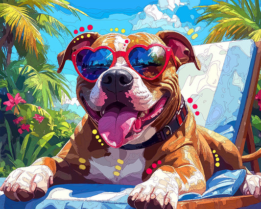 The Beach Club Pittie Mini Print (Ltd. Edition) (072425)