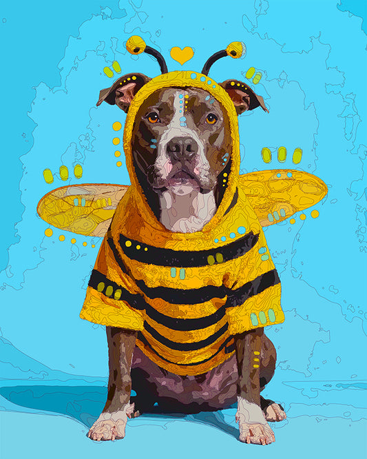The Bee Costume Pittie Mini Print (Ltd. Edition) (092325)