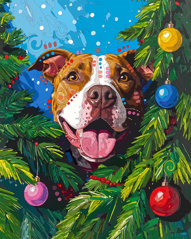 The Between The Trees Peeker Pittie Mini Print (Ltd. Edition) (112425)