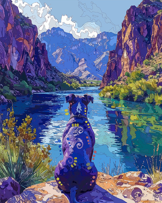 The Big Bend View Pittie Mini Print (Ltd. Edition) (080626)