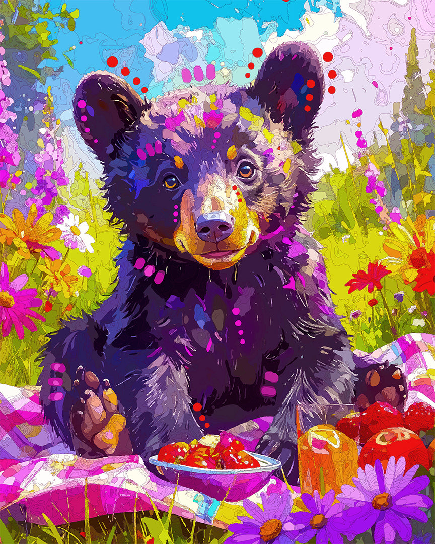 The Black Bears First Picnic Mini Print (Ltd. Edition) (071725)